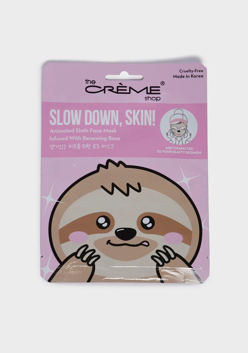 Slow Down, Skin! Sloth Face Mask