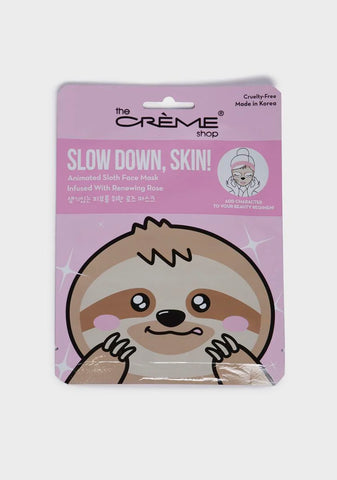 Slow Down, Skin! Sloth Face Mask