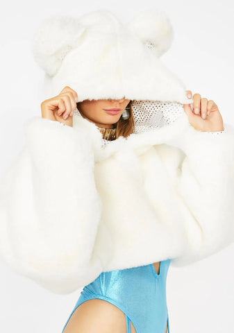 Bear Necessities Cropped Hoodie