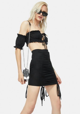 Anything U Want Ruched Skirt Set