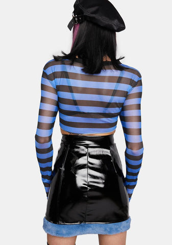 Top Crush Fur Trim Mini Skirt