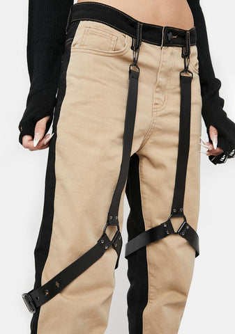 Atmosphere Two-Tone Harness Jeans