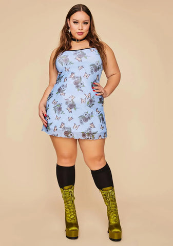 So Scenic Vision Mesh Mini Dress