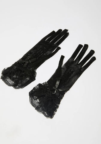 Midnight Forgotten Shadow Lace Gloves