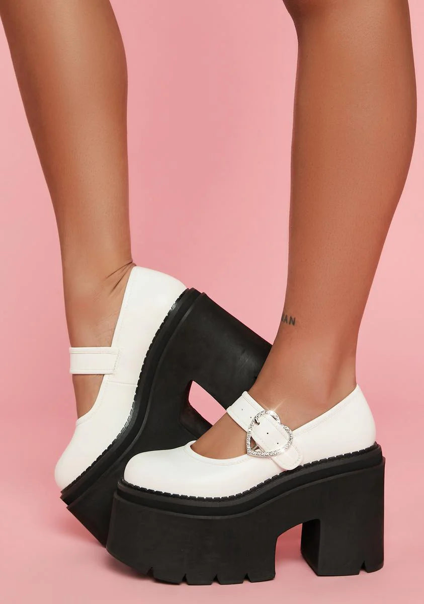 Icy Merry Go Round Platform Mary Janes