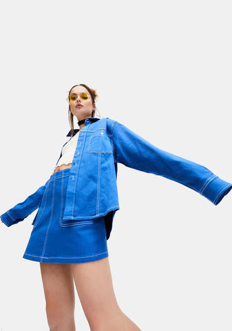 Next Task Contrast Stitch Work Shirt