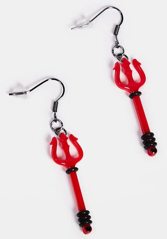 Fierce Fight Pitchfork Earrings