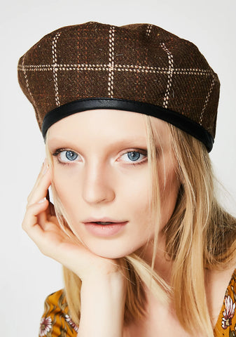 Came To Mind Plaid Beret