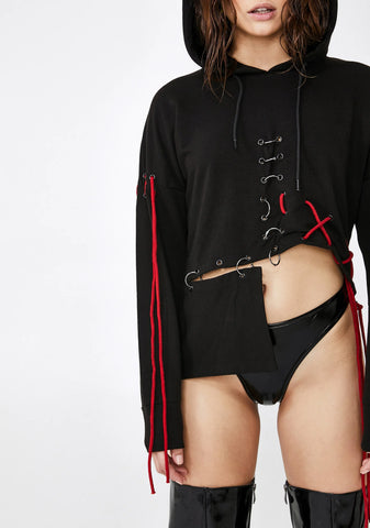 It's All Rigged Crop Hoodie