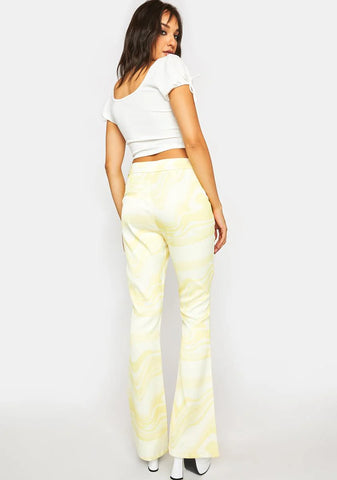 Lemon Psychedelic Flare Pants