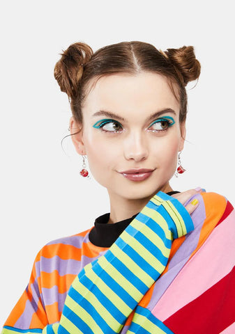 Wine O'clock Glitter Drop Earrings