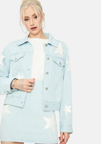 Road Less Traveled Star Patch Jean Jacket