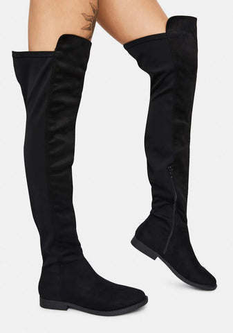 Noir Walk It Out Over The Knee Boots
