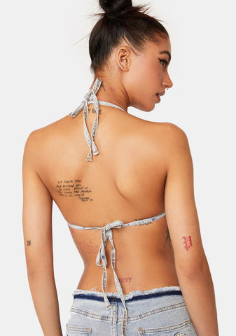 Pearly Heart Denim Top