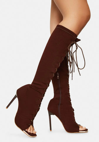 Chocolate Forever Bond Lace Up Boots
