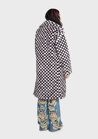 Dressed For Nothing Checkered Coat