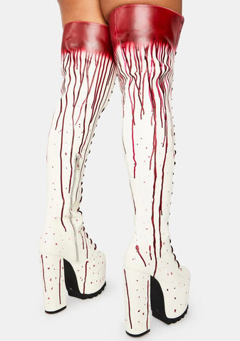 Total Bloodbath Thigh High Boots