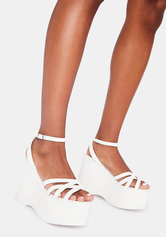 White Roxie Platform Sandals