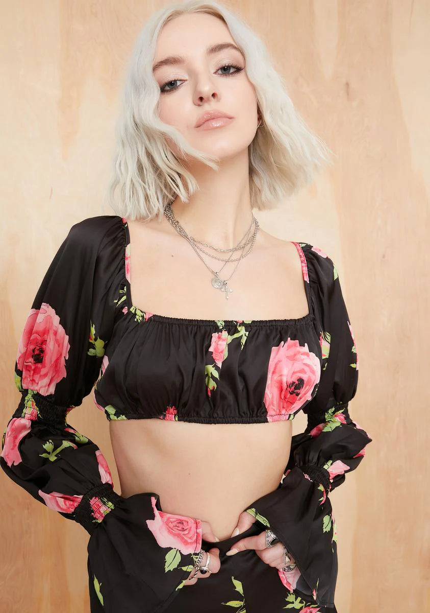 Midnight Oasis Bell Sleeve Top