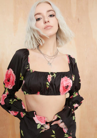 Midnight Oasis Bell Sleeve Top