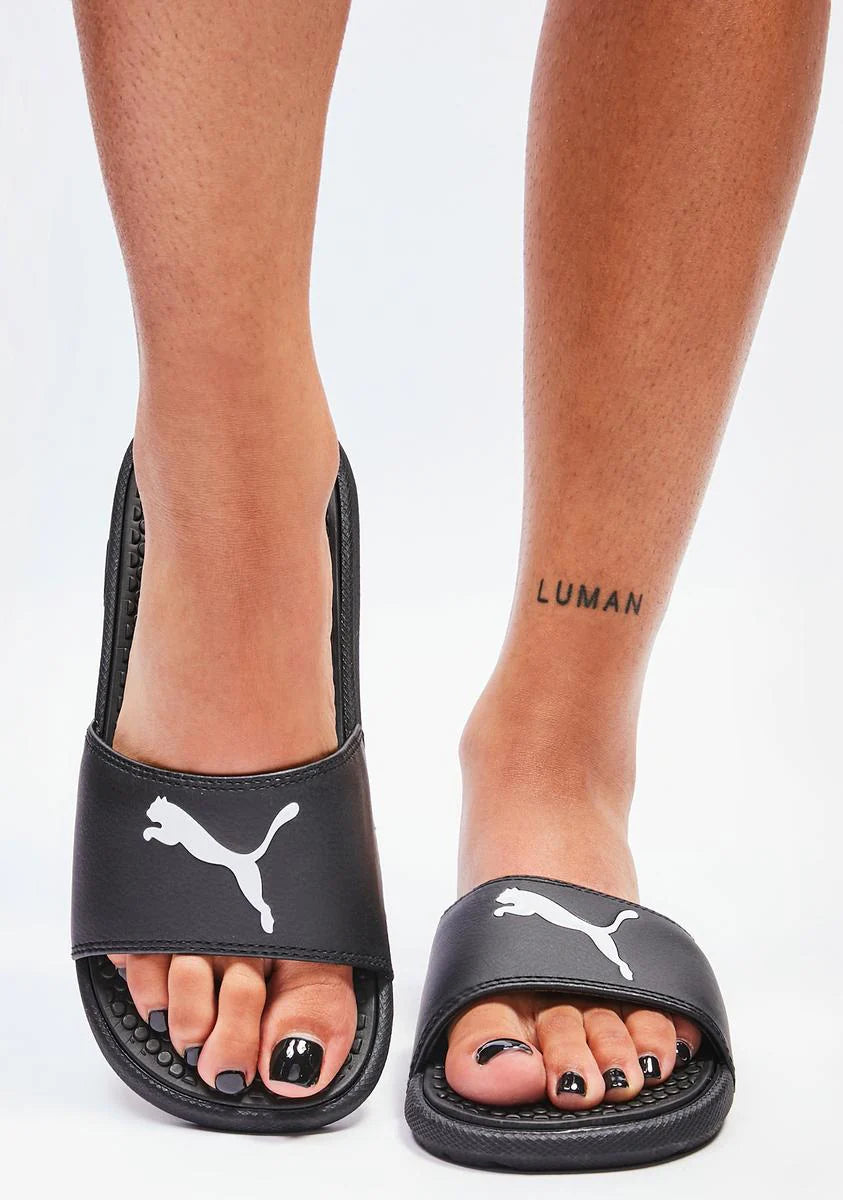 Black Cool Cat Sport Logo Slides