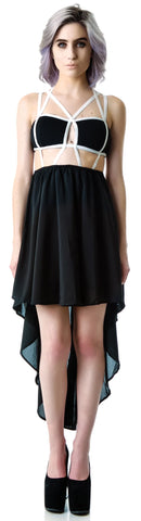 Stringing Ya Along Cage Cut Out Dress