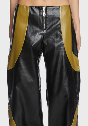 Factory Vegan Leather Trousers