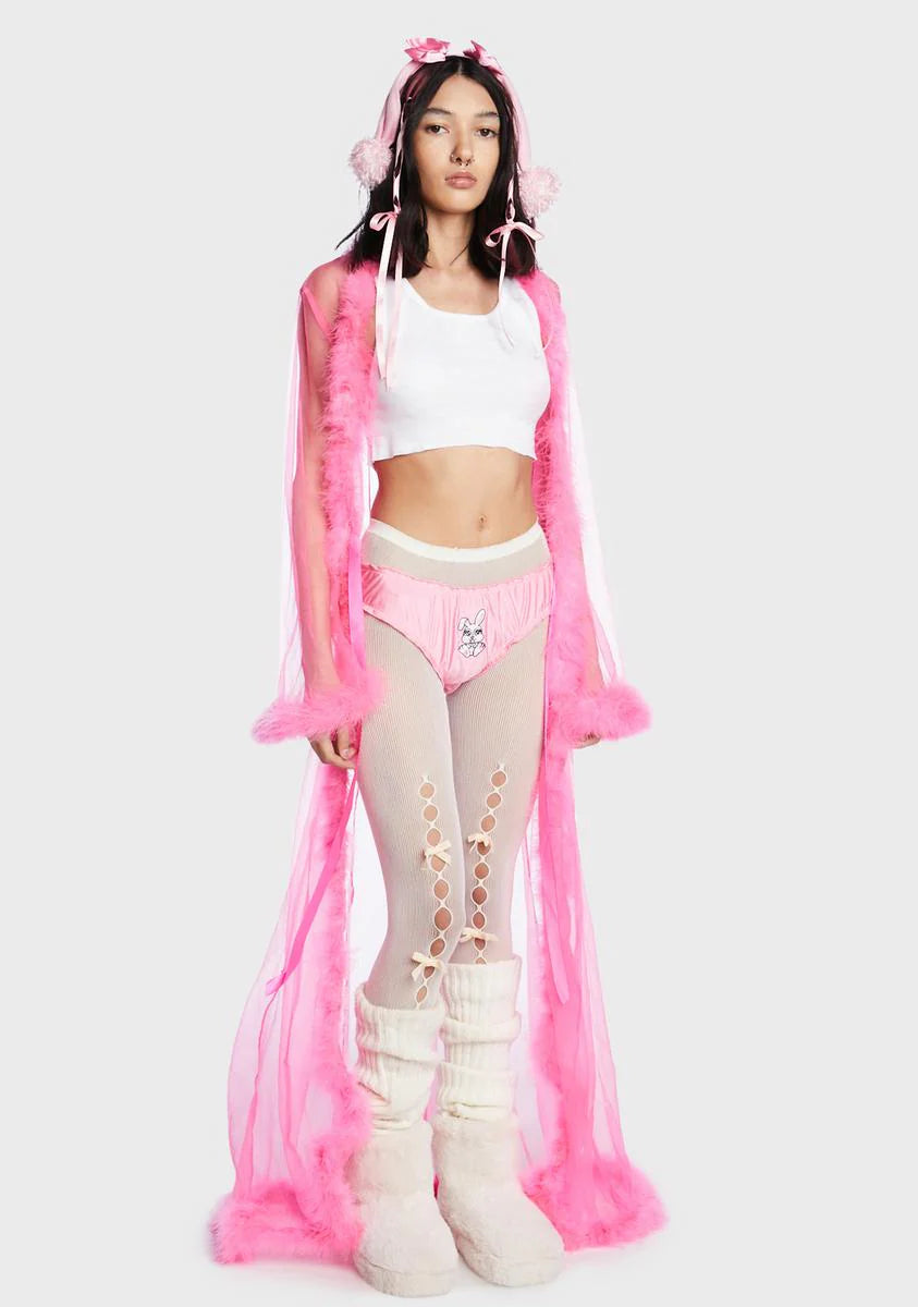 Mistress In Marabou Long Robe