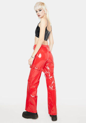 Spicy Things I Deserve Buckle Vinyl Pants