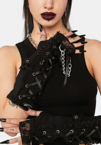 Black Lace Arm Warmers