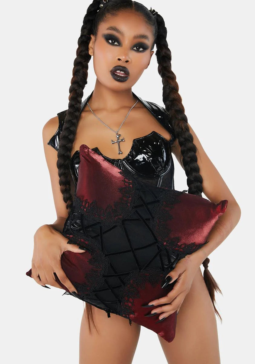 Twisted Gothic Cross-Shaped Pillow