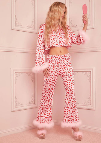 Love Surrounds Me Pajama Pants - Pink/Red