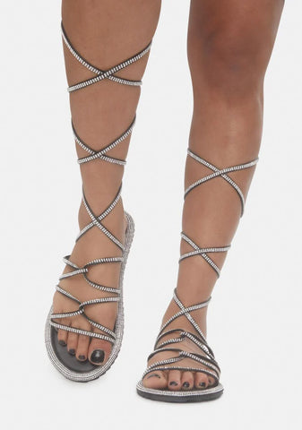 Black Act Of Kindness Wrap Sandals