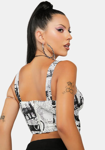 Media Coverage Bustier Top