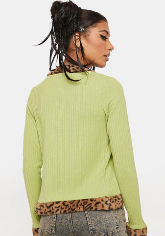 Lush Flirty Date Leopard Cardigan