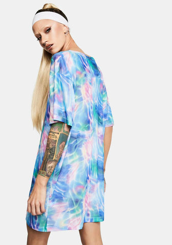 Ocean Breeze Oversized Mesh Tee