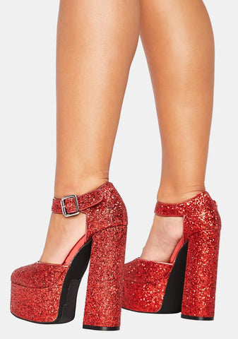 Ruby Shine By Night Glitter Heels
