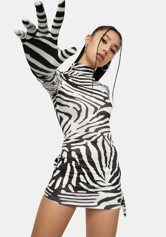 Savage State Zebra Bodycon Dress