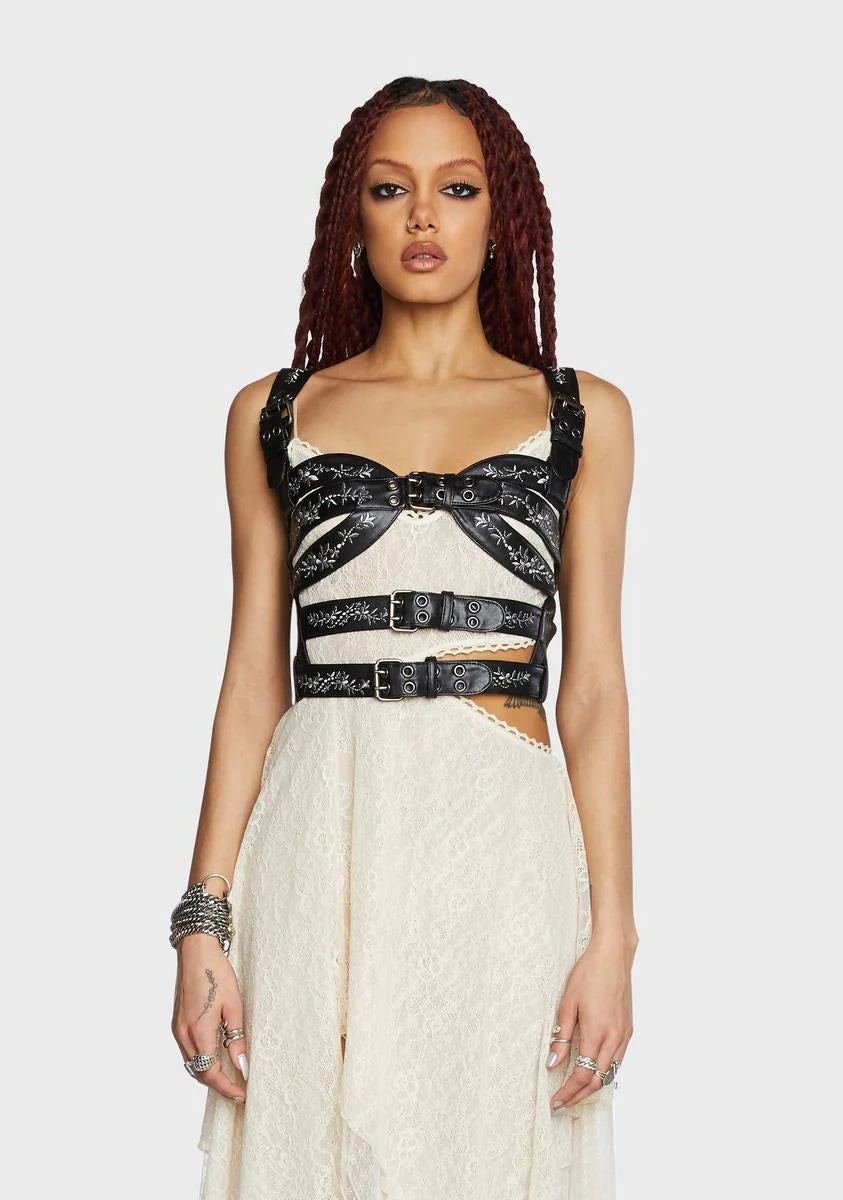 Divided Attention Harness Top - Vegan Leather