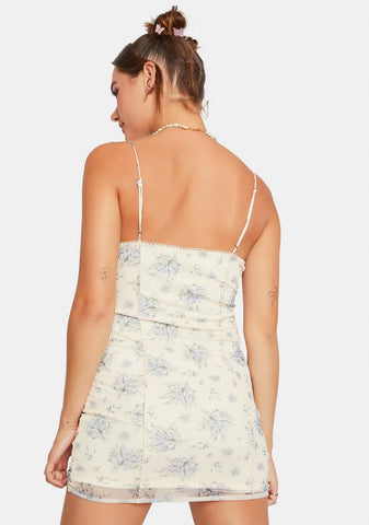 Angel Gotta Be Real Floral Mesh Mini Dress