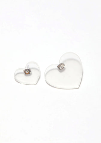 Clear Honeymoon Heart Earrings