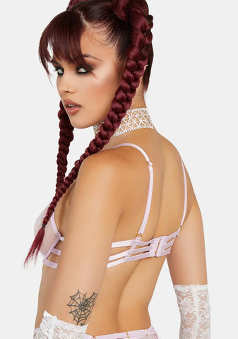 x Hustler Naya Lilac Mesh Wired Bra