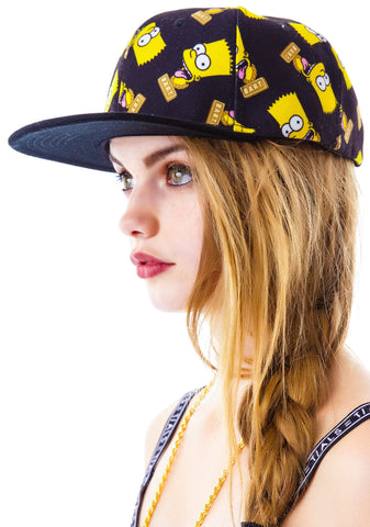 Bart Face Snapback - Black