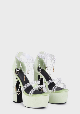 Holy Revelation Platform Heels - Mint