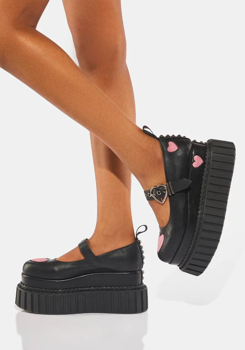 Heart On Sleeve Platform Mary Janes