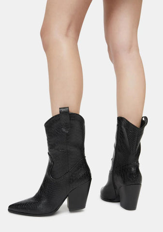 Noir Ring the Bells Cowboy Boots