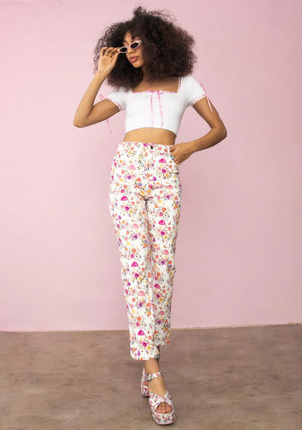 On A Whim Mushroom Print Jeans