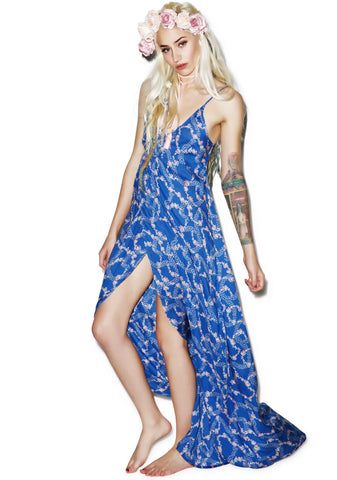 Starry Blue Floral Atlantis Wrap Dress