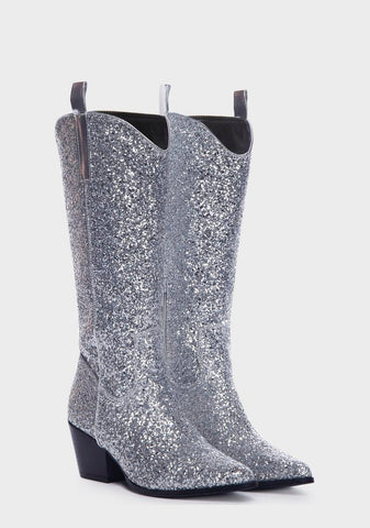 Silver Venicee Cowboy Boots