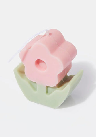Pink Flower Candle
